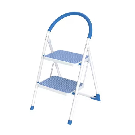 150kg max load round tube steel step ladder indoor kitchen home 2 3 4step stool iron wide step ladder for adult