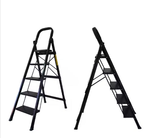 Factory hot selling home use 5 steps folding steel ladders