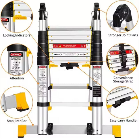 Folding Step Manufacturers Loft Retractable Foldable Aluminum Telescopic Ladder