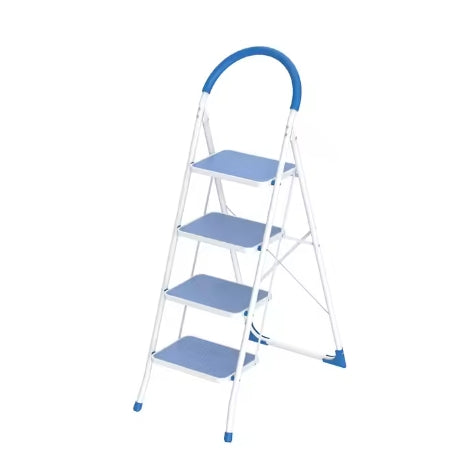 150kg max load round tube steel step ladder indoor kitchen home 2 3 4step stool iron wide step ladder for adult