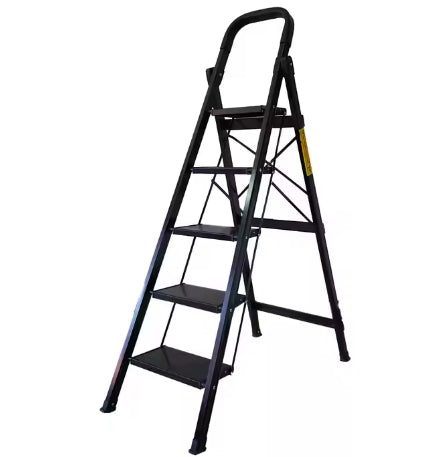 Factory hot selling home use 5 steps folding steel ladders