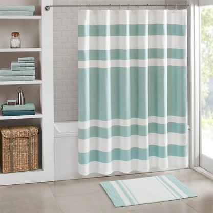 45-in x 27-in Aqua Cotton Reversible Bath Rug Bath Mat Quick Dry