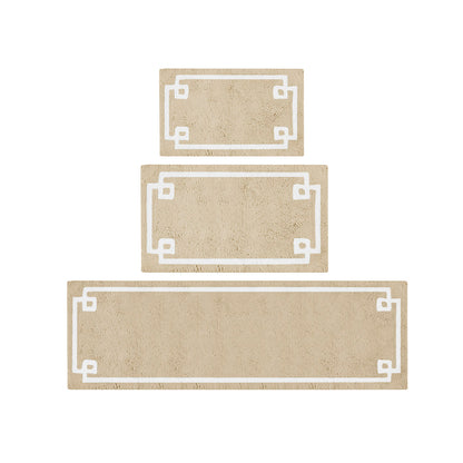 30-in x 20-in Taupe Brown Cotton Tufted Bath Rug Bath Mat Quick Dry