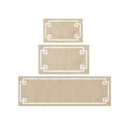 30-in x 20-in Taupe Brown Cotton Tufted Bath Rug Bath Mat Quick Dry