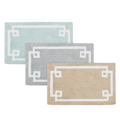 30-in x 20-in Taupe Brown Cotton Tufted Bath Rug Bath Mat Quick Dry