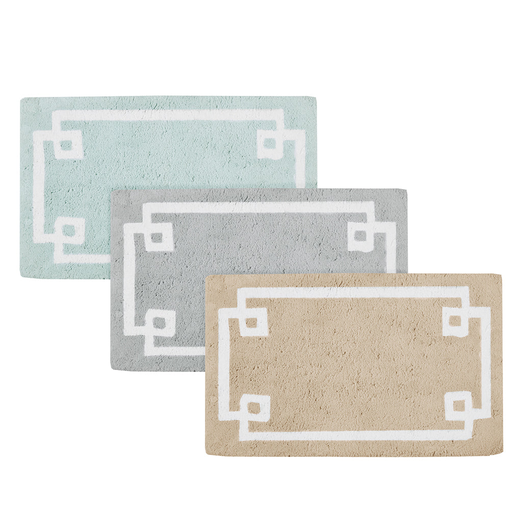 72-in x 24-in Taupe Brown Cotton Tufted Bath Rug Bath Mat Quick Dry