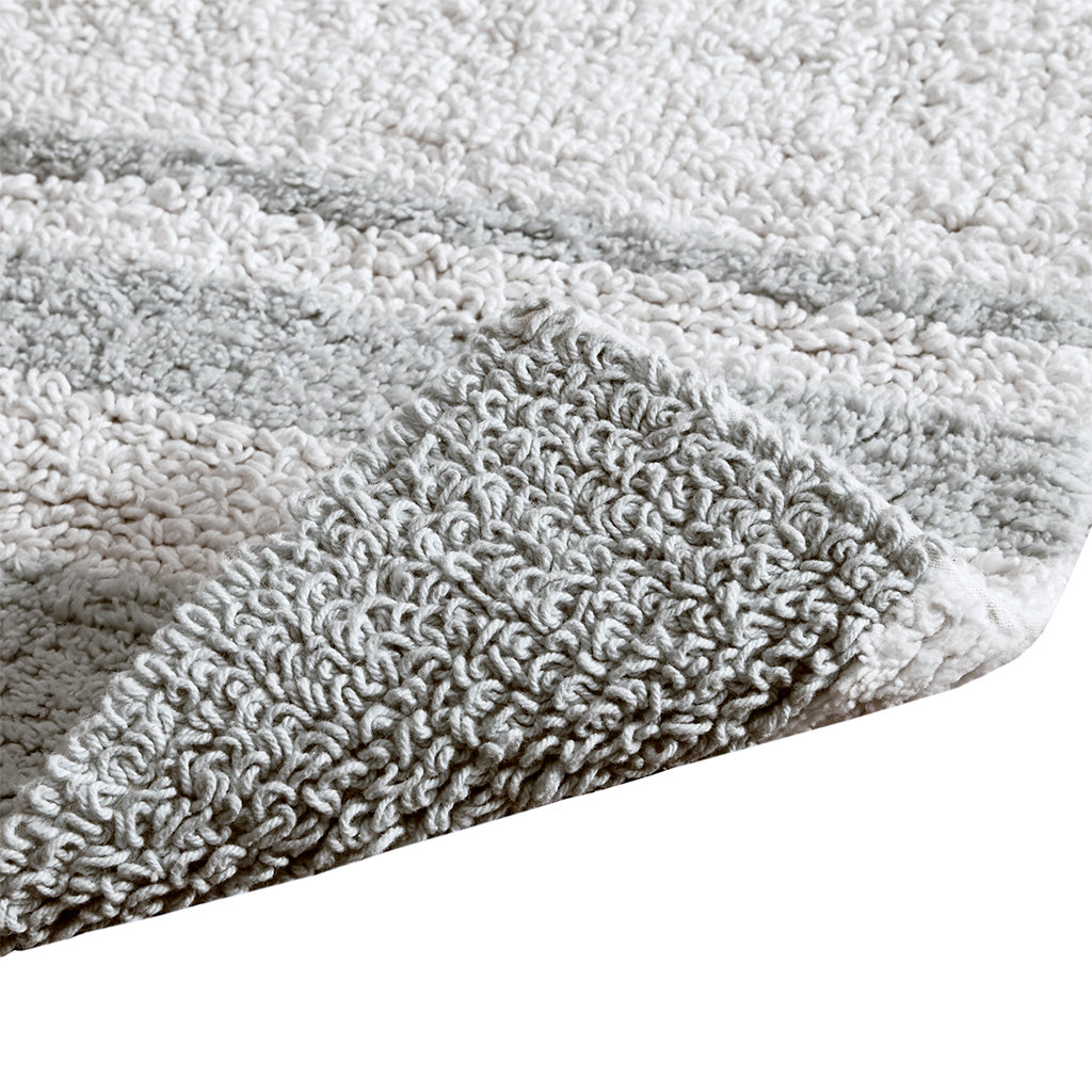 30-in x 20-in Taupe Cotton Reversible Bath Rug Bath Mat Quick Dry