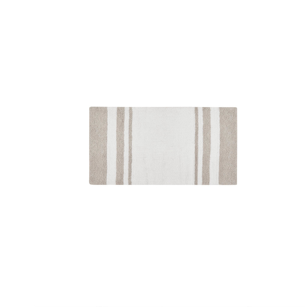 45-in x 27-in Taupe Cotton Reversible Bath Rug Bath Mat Quick Dry