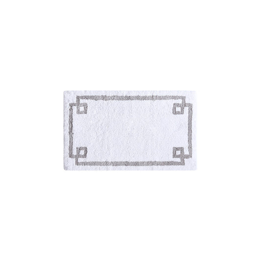 40-in x 24-in White Cotton Tufted Bath Rug Bath Mat Quick Dry