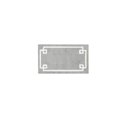 40-in x 24-in Grey Cotton Tufted Bath Rug Bath Mat Quick Dry
