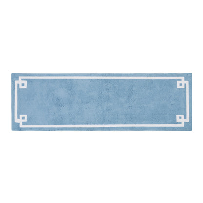 72-in x 24-in Blue Cotton Tufted Bath Rug Bath Mat Quick Dry
