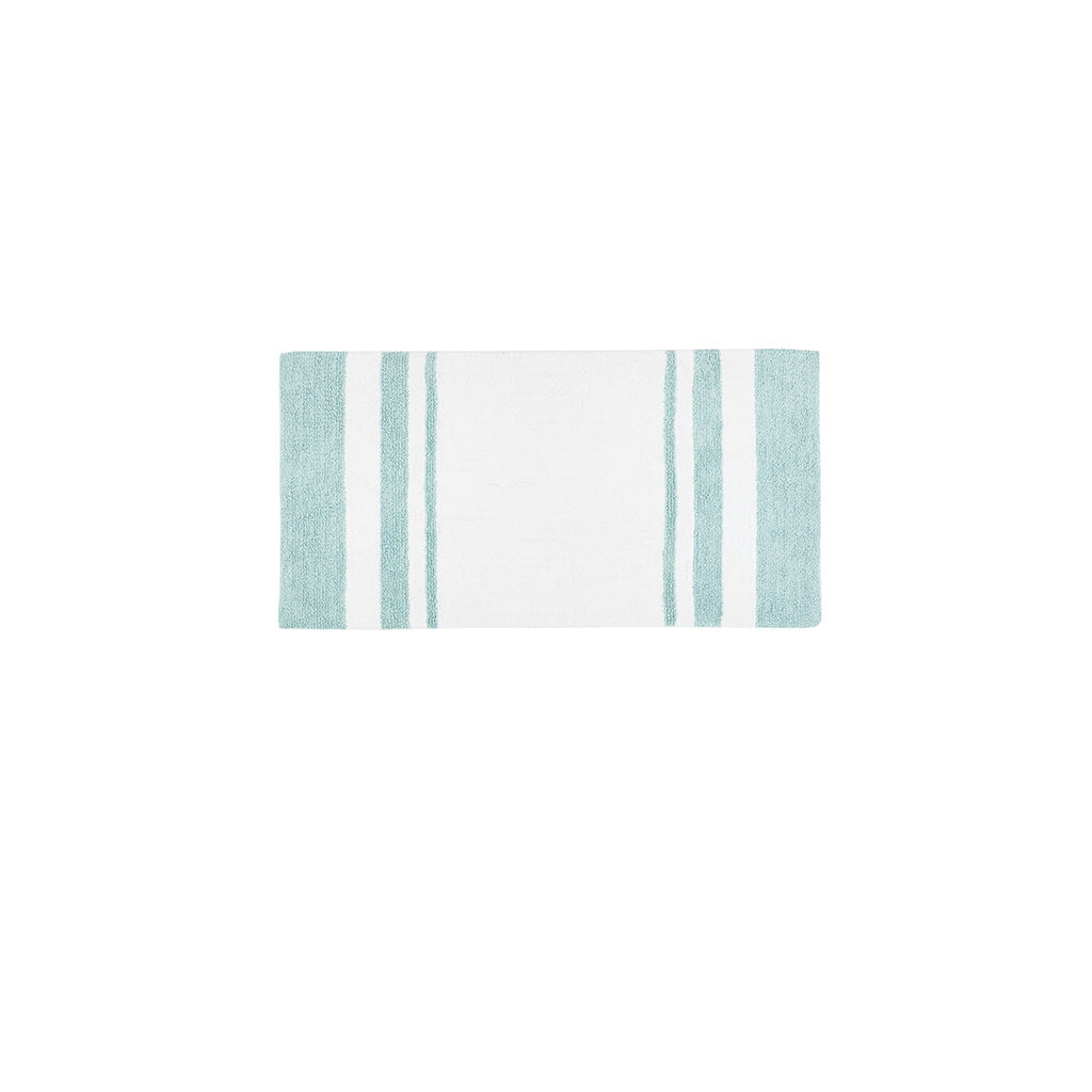 45-in x 27-in Aqua Cotton Reversible Bath Rug Bath Mat Quick Dry