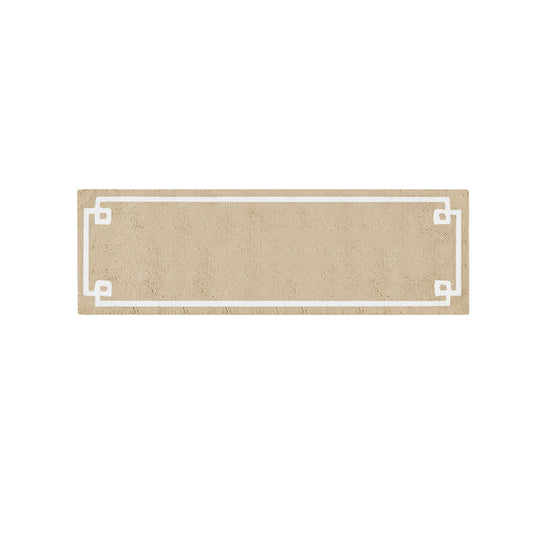 72-in x 24-in Taupe Brown Cotton Tufted Bath Rug Bath Mat Quick Dry