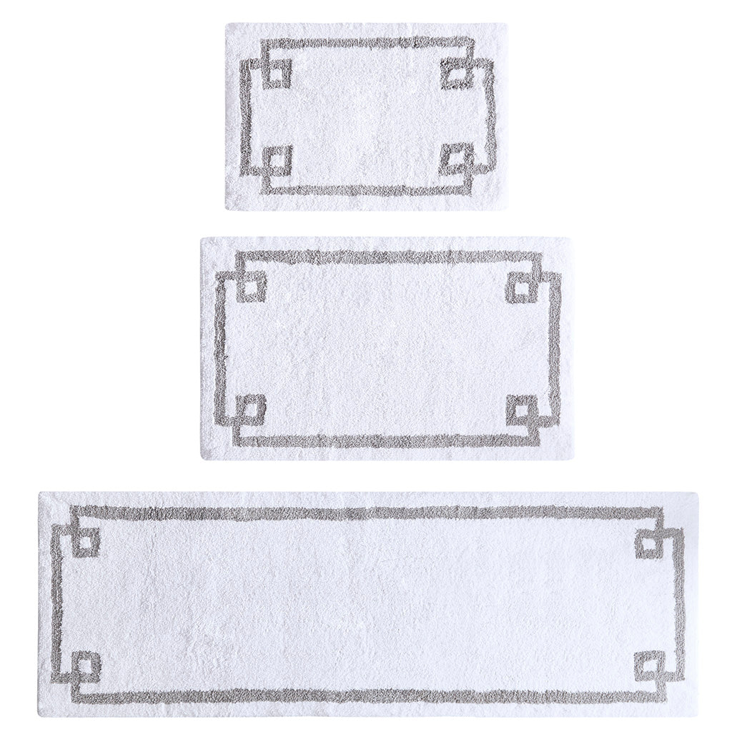 30-in x 20-in White Cotton Tufted Bath Rug Bath Mat Quick Dry