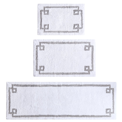 30-in x 20-in White Cotton Tufted Bath Rug Bath Mat Quick Dry