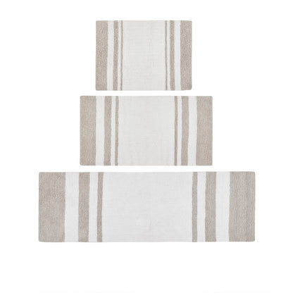 30-in x 20-in Taupe Cotton Reversible Bath Rug Bath Mat Quick Dry