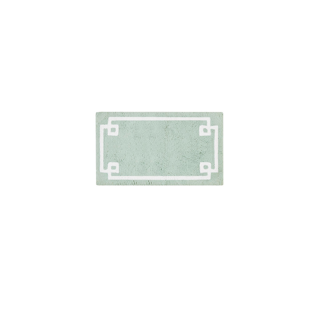40-in x 24-in Seafoam Cotton Tufted Bath Rug Bath Mat Quick Dry