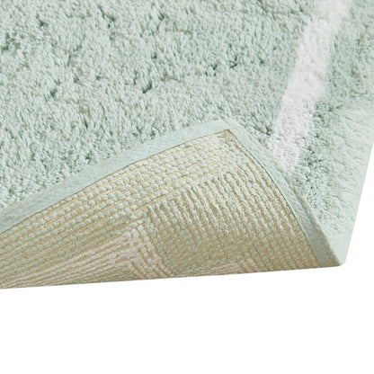 72-in x 24-in Seafoam Cotton Tufted Bath Rug Bath Mat Quick Dry