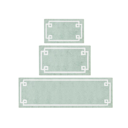 30-in x 20-in Seafoam Cotton Tufted Bath Rug Bath Mat Quick Dry