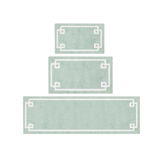 30-in x 20-in Seafoam Cotton Tufted Bath Rug Bath Mat Quick Dry