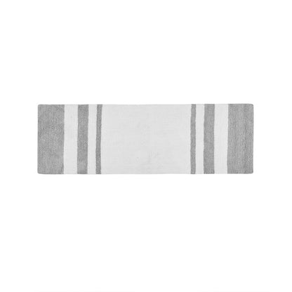 72-in x 24-in Grey Cotton Reversible Bath Rug Bath Mat Quick Dry