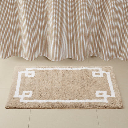 40-in x 24-in Taupe Brown Cotton Tufted Bath Rug Bath Mat Quick Dry