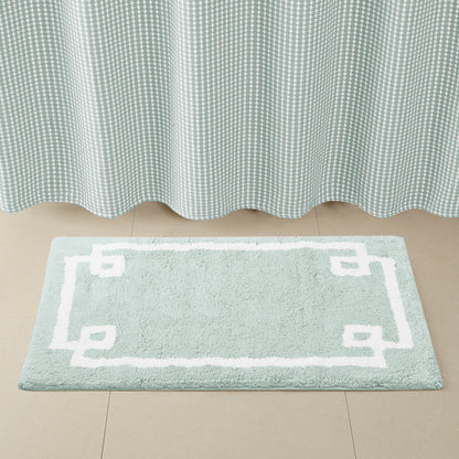 30-in x 20-in Seafoam Cotton Tufted Bath Rug Bath Mat Quick Dry