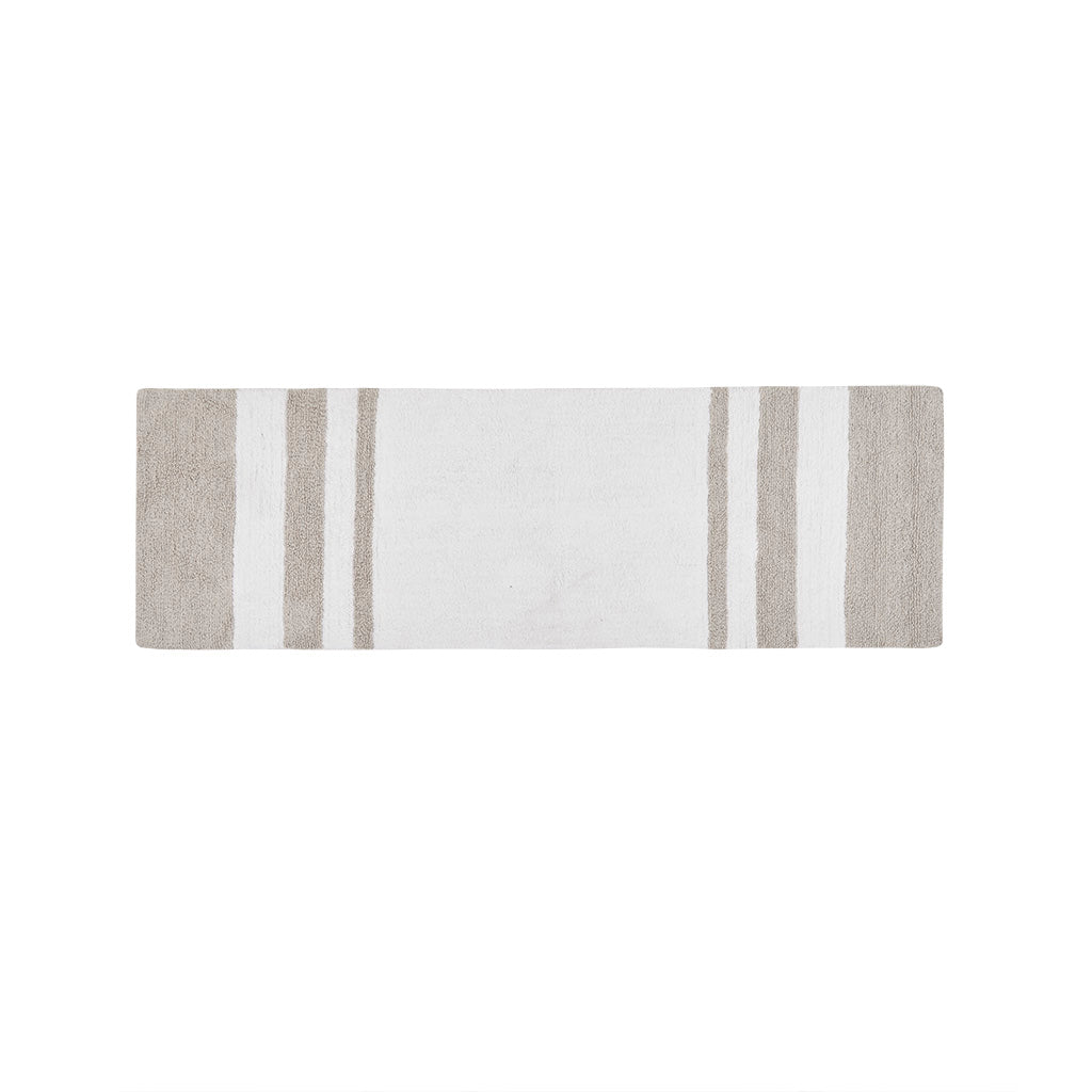 72-in x 24-in Taupe Cotton Reversible Bath Rug Bath Mat Quick Dry