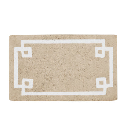 40-in x 24-in Taupe Brown Cotton Tufted Bath Rug Bath Mat Quick Dry
