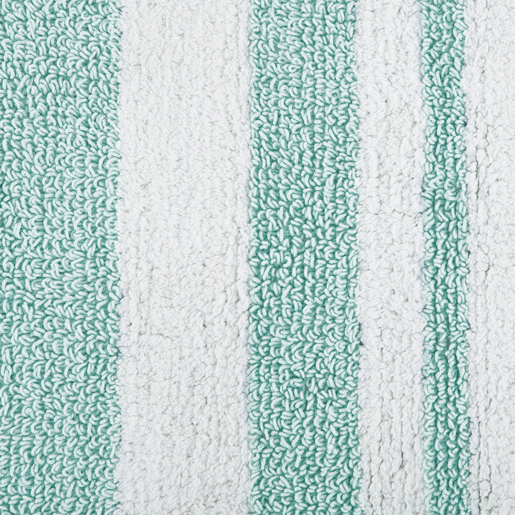 45-in x 27-in Aqua Cotton Reversible Bath Rug Bath Mat Quick Dry