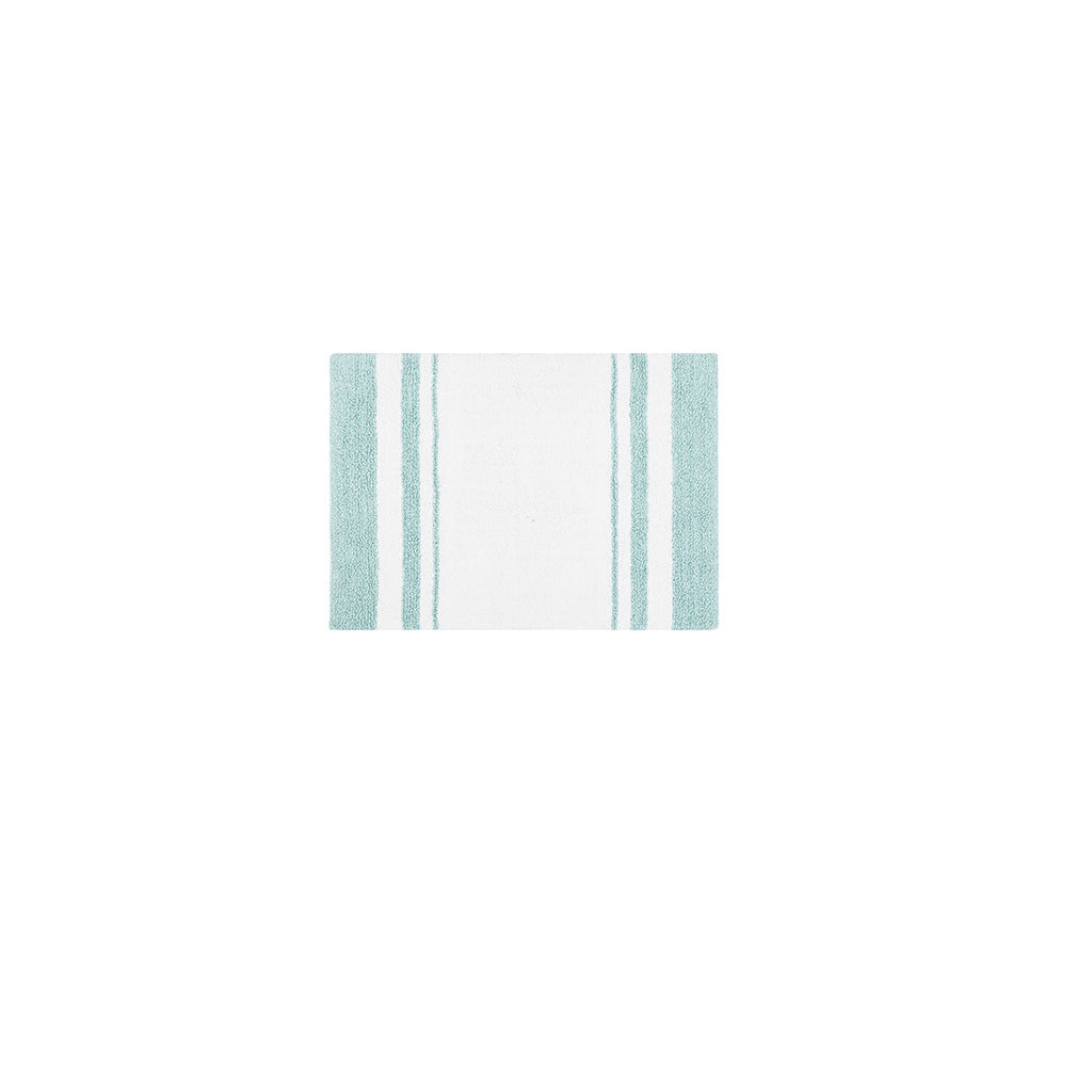 30-in x 20-in Aqua Cotton Reversible Bath Rug Bath Mat Quick Dry