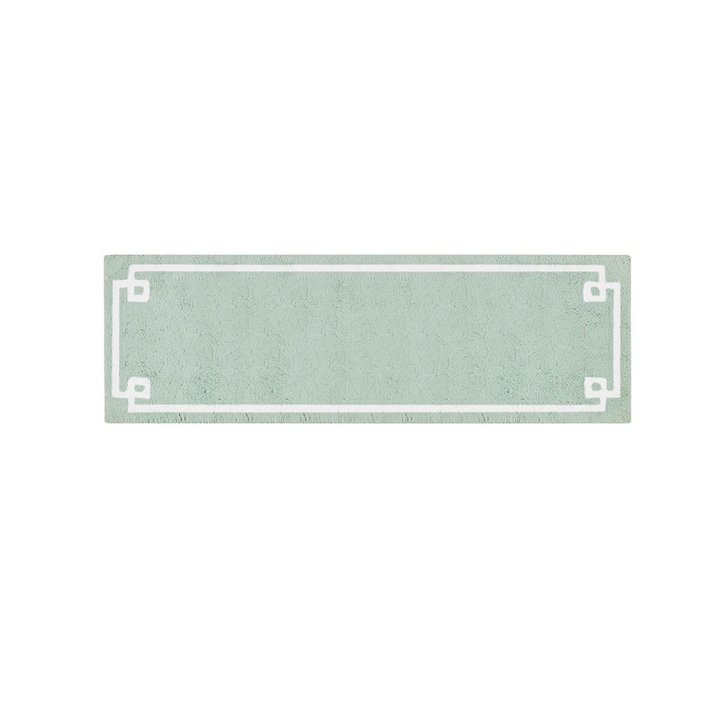 72-in x 24-in Seafoam Cotton Tufted Bath Rug Bath Mat Quick Dry