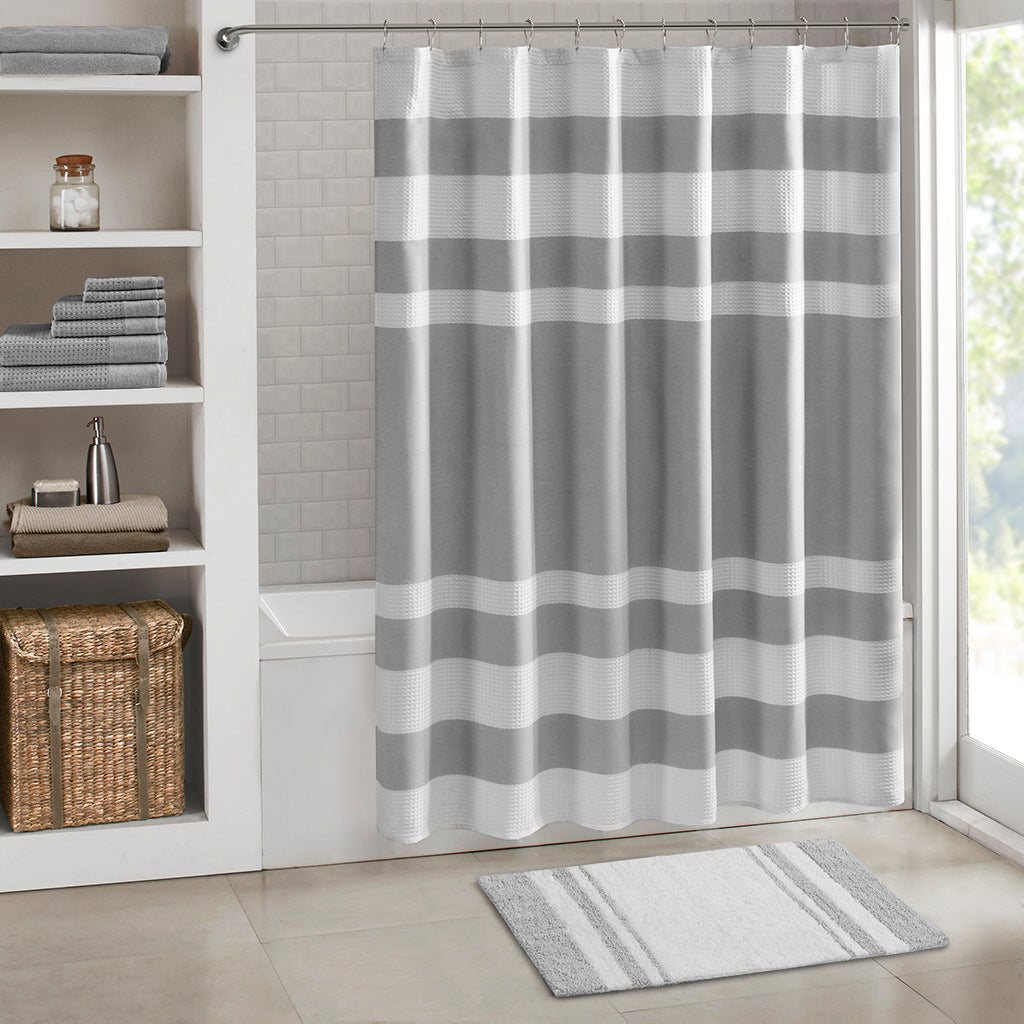 45-in x 27-in Grey Cotton Reversible Bath Rug Bath Mat Quick Dry