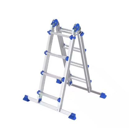 double sided telescopic hinged ladder 4x3 4x4 4x5 multifunction aluminum ladders with support tube