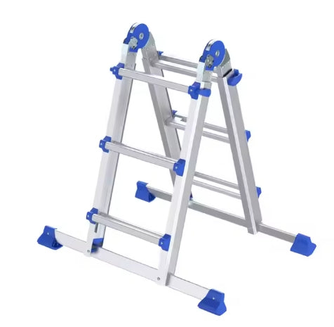 double sided telescopic hinged ladder 4x3 4x4 4x5 multifunction aluminum ladders with support tube