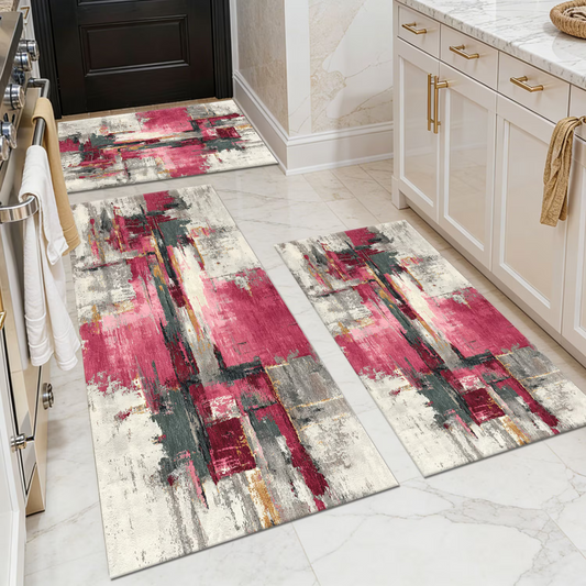 3-Piece Indoor Mats Set Non-Slip Washable Runner Mats Soft Floor Mats for Kitchen Laundry Hallway and Entryway 20x32in 20x47in 20x60in