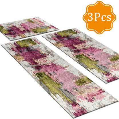 3-Piece Indoor Mats Set Non-Slip Washable Runner Mats Soft Floor Mats for Kitchen Laundry Hallway and Entryway 20x32in 20x47in 20x60in