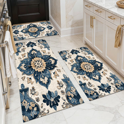 3-Piece Indoor Mats Set Non-Slip Washable Runner Mats Soft Floor Mats for Kitchen Laundry Hallway and Entryway 20x32in 20x47in 20x60in