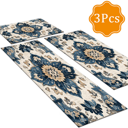 3-Piece Indoor Mats Set Non-Slip Washable Runner Mats Soft Floor Mats for Kitchen Laundry Hallway and Entryway 20x32in 20x47in 20x60in
