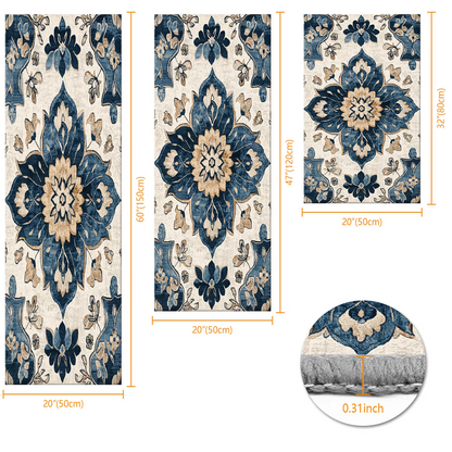 3-Piece Indoor Mats Set Non-Slip Washable Runner Mats Soft Floor Mats for Kitchen Laundry Hallway and Entryway 20x32in 20x47in 20x60in