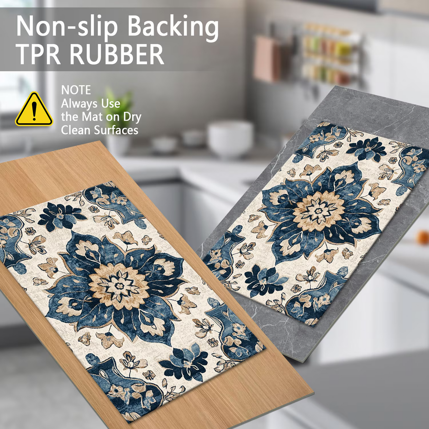 3-Piece Indoor Mats Set Non-Slip Washable Runner Mats Soft Floor Mats for Kitchen Laundry Hallway and Entryway 20x32in 20x47in 20x60in