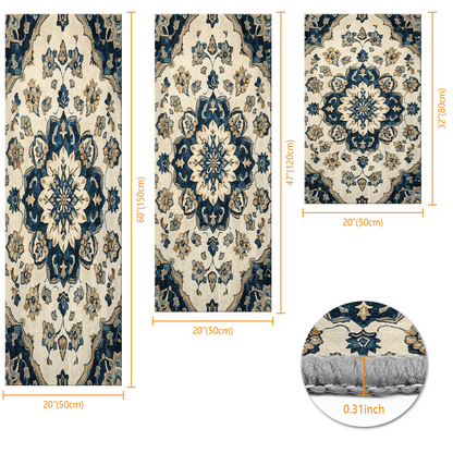 3-Piece Indoor Mats Set Non-Slip Washable Runner Mats Soft Floor Mats for Kitchen Laundry Hallway and Entryway 20x32in 20x47in 20x60in