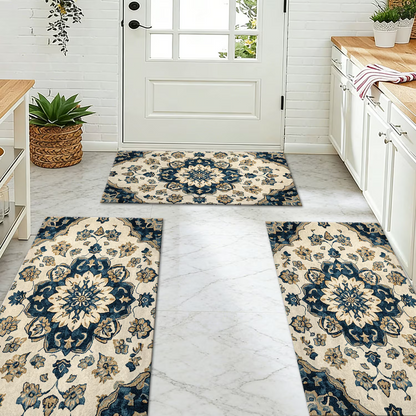 3-Piece Indoor Mats Set Non-Slip Washable Runner Mats Soft Floor Mats for Kitchen Laundry Hallway and Entryway 20x32in 20x47in 20x60in