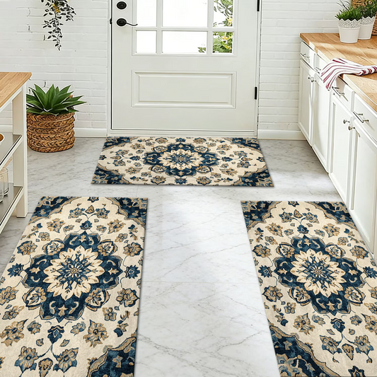 3-Piece Indoor Mats Set Non-Slip Washable Runner Mats Soft Floor Mats for Kitchen Laundry Hallway and Entryway 20x32in 20x47in 20x60in