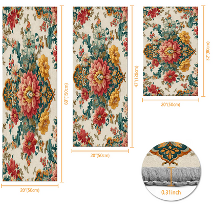 3-Piece Indoor Mats Set Non-Slip Washable Runner Mats Soft Floor Mats for Kitchen Laundry Hallway and Entryway 20x32in 20x47in 20x60in