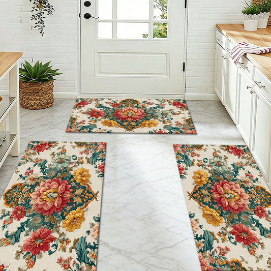 3-Piece Indoor Mats Set Non-Slip Washable Runner Mats Soft Floor Mats for Kitchen Laundry Hallway and Entryway 20x32in 20x47in 20x60in