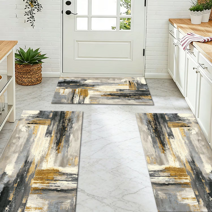 3-Piece Indoor Mats Set Non-Slip Washable Runner Mats Soft Floor Mats for Kitchen Laundry Hallway and Entryway 20x32in 20x47in 20x60in