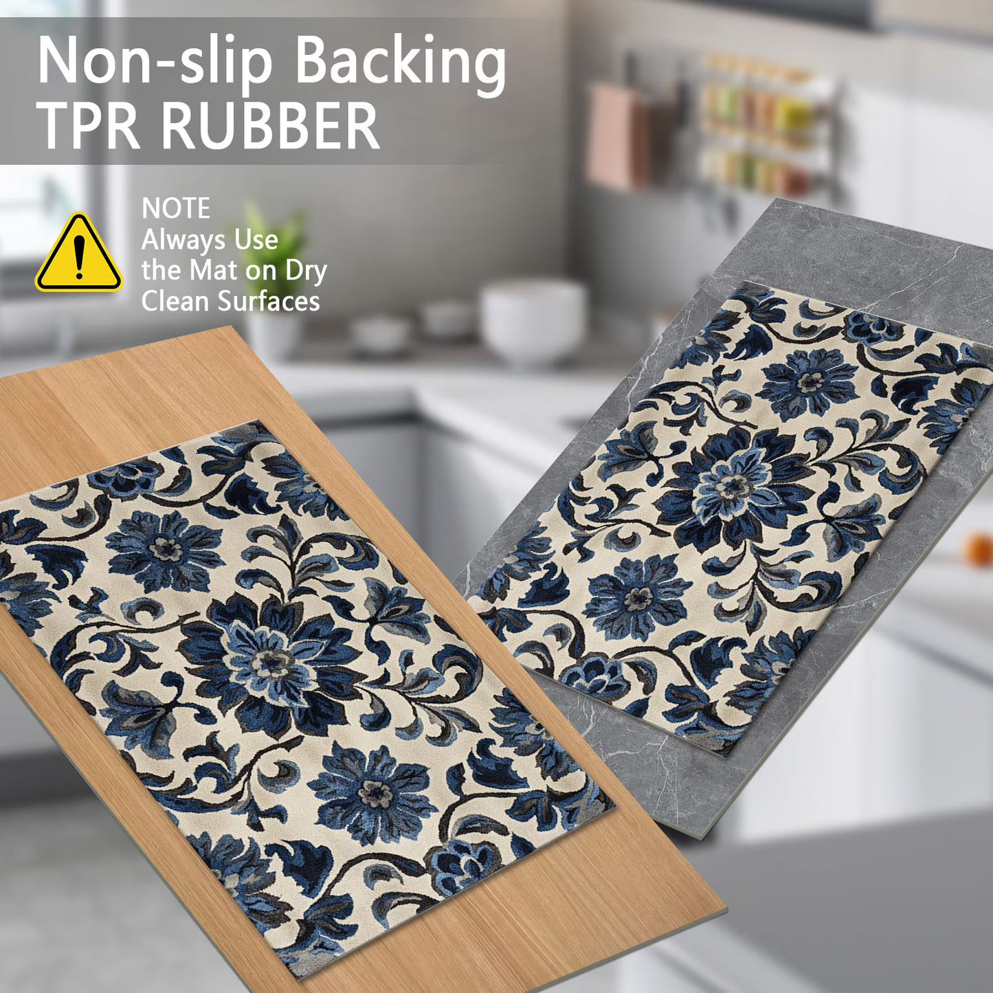 3-Piece Indoor Mats Set Non-Slip Washable Runner Mats Soft Floor Mats for Kitchen Laundry Hallway and Entryway 20x32in 20x47in 20x60in