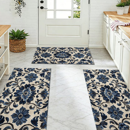3-Piece Indoor Mats Set Non-Slip Washable Runner Mats Soft Floor Mats for Kitchen Laundry Hallway and Entryway 20x32in 20x47in 20x60in