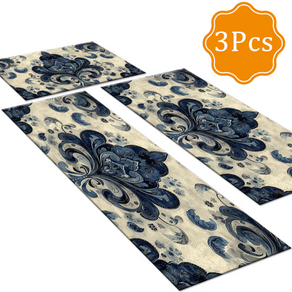 3-Piece Indoor Mats Set Non-Slip Washable Runner Mats Soft Floor Mats for Kitchen Laundry Hallway and Entryway 20x32in 20x47in 20x60in